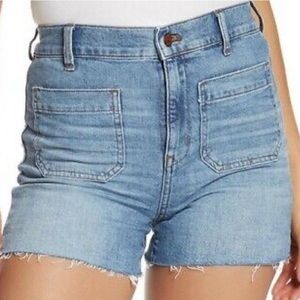 Madewell High-rise, Cutoff Patch Pocket Denim Shorts Size 25